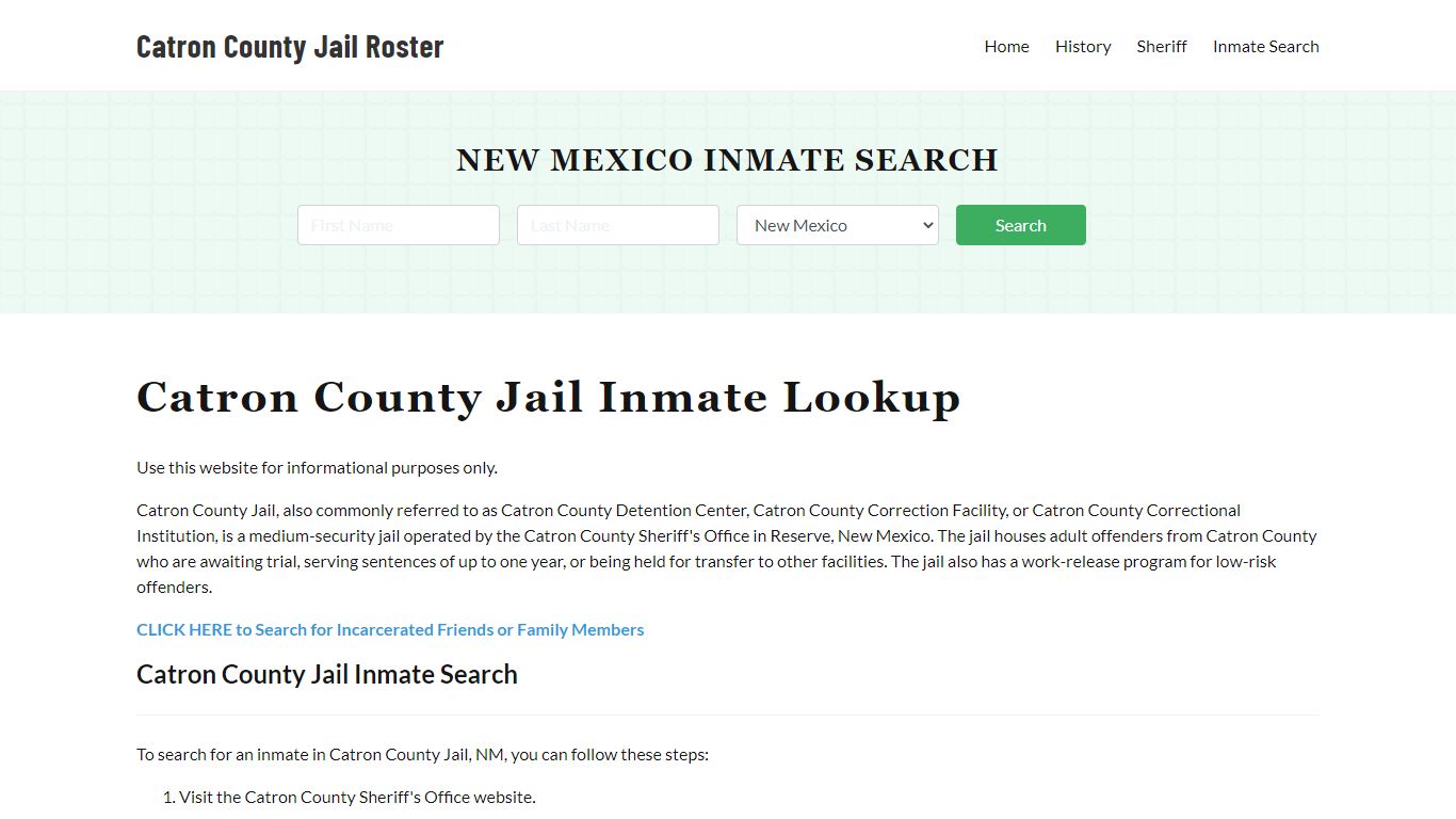 Catron County Jail Roster Lookup, NM, Inmate Search